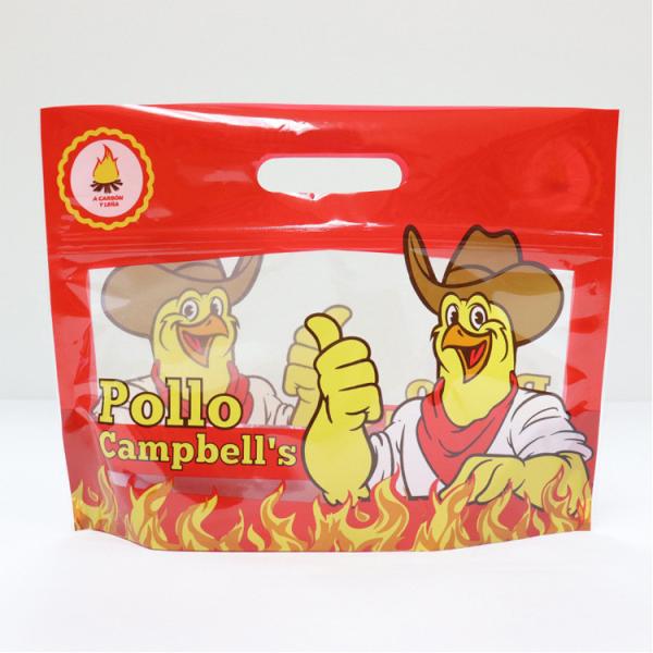 Saco de plástico flexível flexível para churrasco frango frito pato com zíper transparente