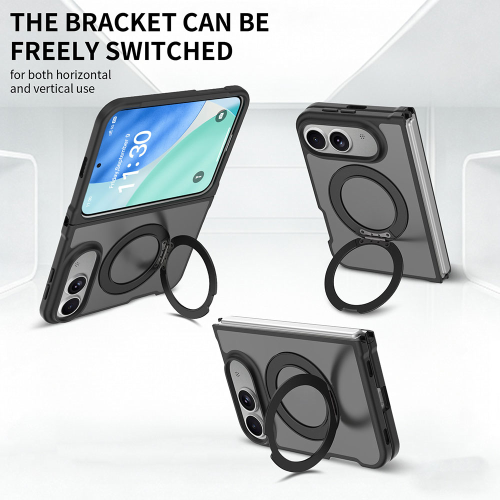 ODM OEM 900gf Strong Magnetic Matte Hard Case for iPhone 18 Fold with 360 Rotatable Kickstand Shockproof Phone Cover