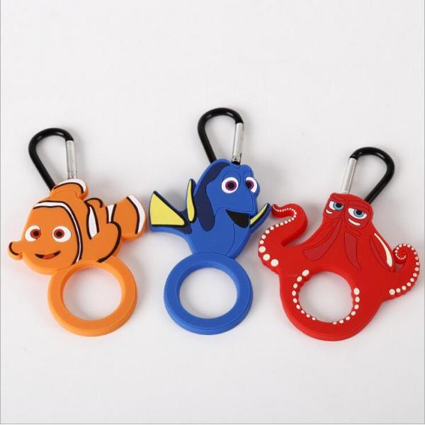 Promotional Silicone Bottle Opener Keychain / Rubber Soft PVC Drink Bottle Opener Cool Animal Design