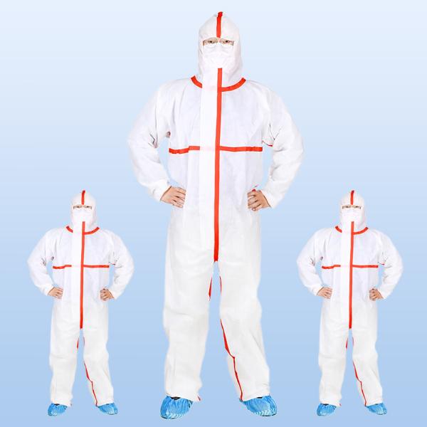 ISO13982 Type 5 6 Disposable Coveralls One Time Use Polypropylene SMS Disposable Coverall