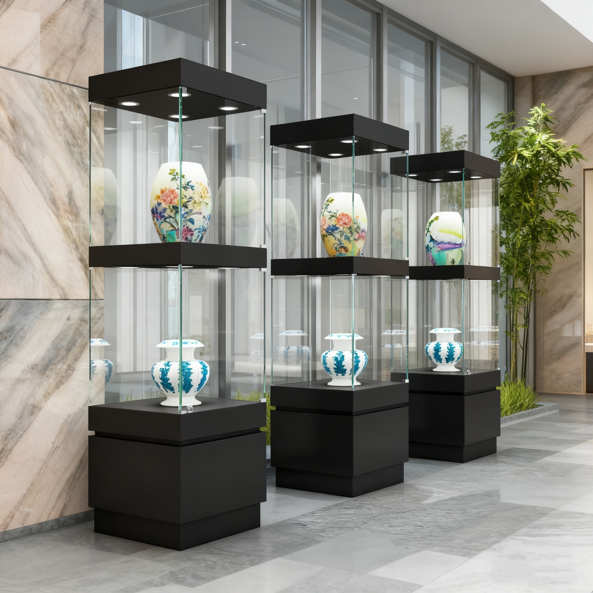 Modern Wall-Mounted Display Case for Art & Historical Objects