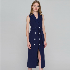 Стрипе рукави баллона в - платье блейзера шеи мини