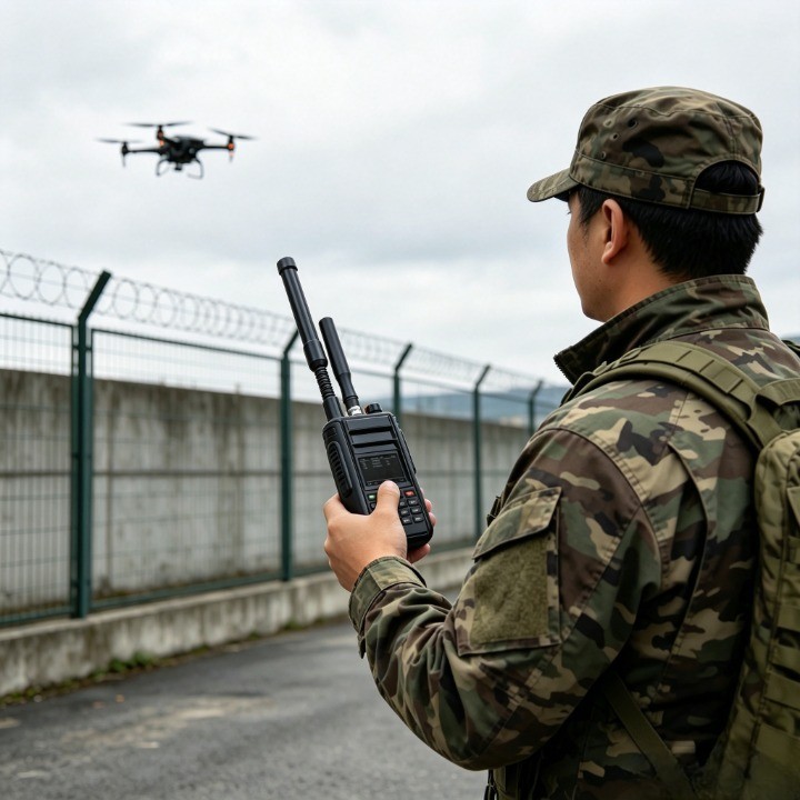 Portable Handheld Drone Detector Device 300ΜHz-6.2GΗz OFDM Image Transmission