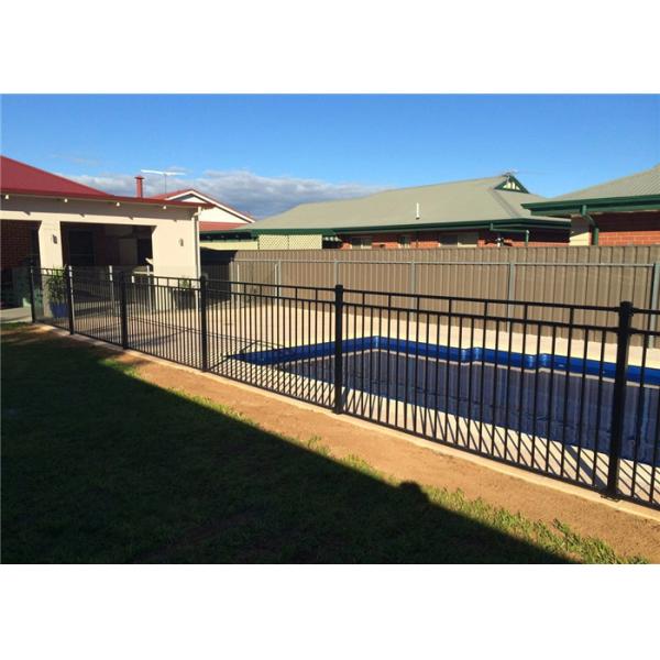 Residential Black 2.4m Tubular Metal Fencing Anti Rust Garden With Accessories