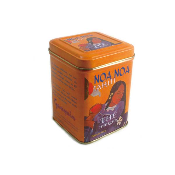 Metal Square Tin Tea Canisters Yellow For Tea / Coffee / Candy