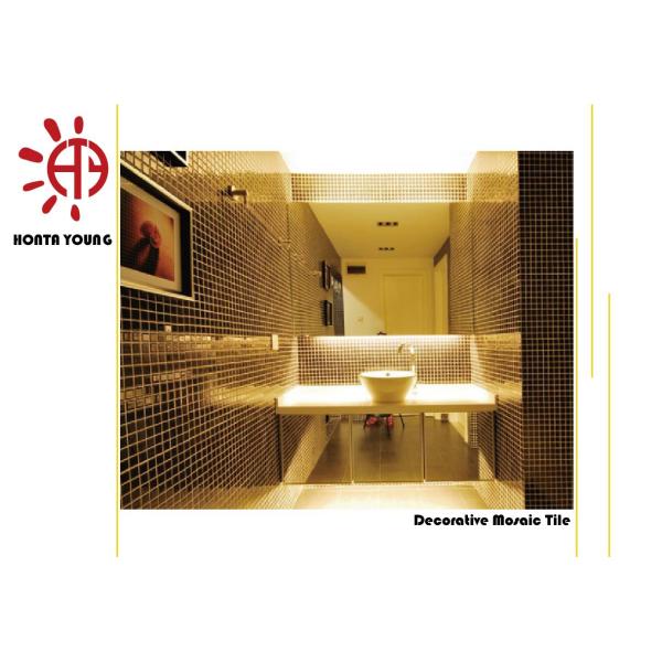 HTY - TG 300 300*300 Wholesale Luxury Style Gold Color Glass Mosaic Tile Foshan Factory