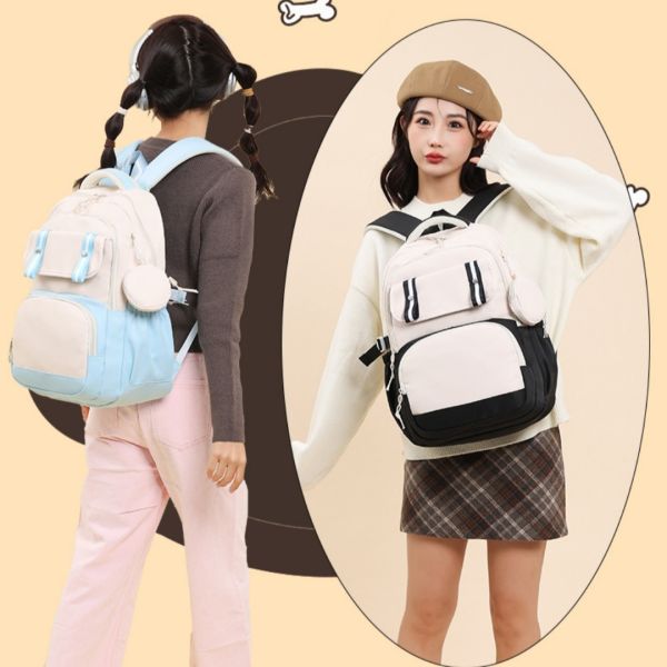 Colefa Wholesale 15.6 Inch Laptop Backpack Ins Style Korean Version Harajuku Campus Junior High School Students Trendy Backpack