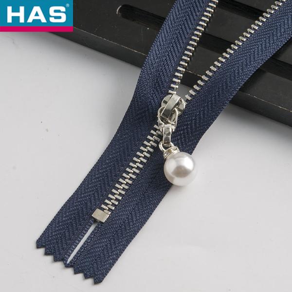 Garment Or Bags Fashionable Zippers High Gloss Pearl Drawstring Pendants