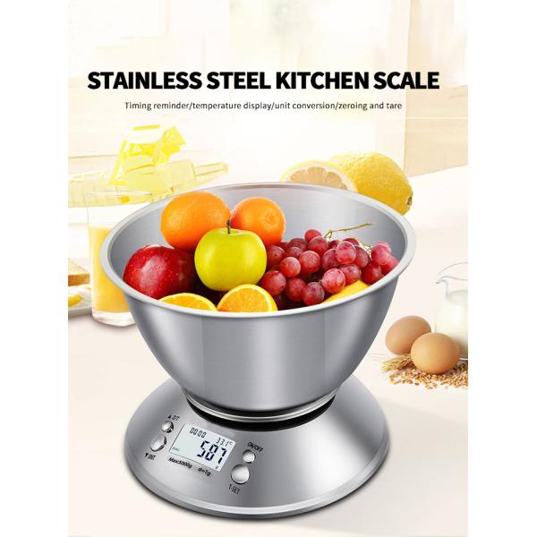 254*85*27 mm Stainless Steel High Accuracy Electronic Digital Kitchen Weight Scale with 5kg Maximum Weight Recommendation