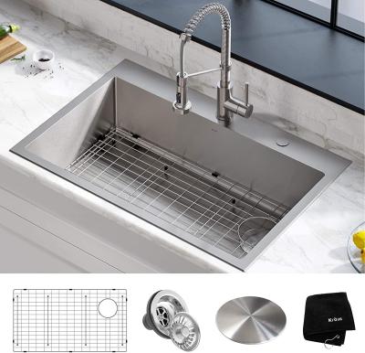 Bancas da cozinha dobro da bacia do SUS 304 da profundidade de Topmount 229mm