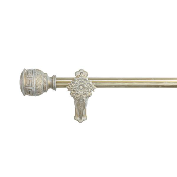 Retro Color Grooved Pipe Curtain Rods With Stereo Resin Finials