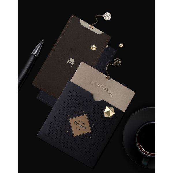 C6 B6 Luxury Black Business Invitation Gift Card Envelopes Design For Company Anniversary