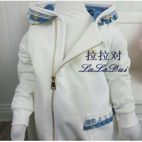 Decorative Gold 30 Inch  Metal Teeth Zipper Auto Lock Slider For Full Zip Sweater