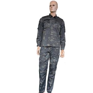 Poly Cotton Lightweight Uniform Set Night Pattern Camo Jacket and Trousers Waterproof Breathable tactical Uniform Clothing For Soldiers