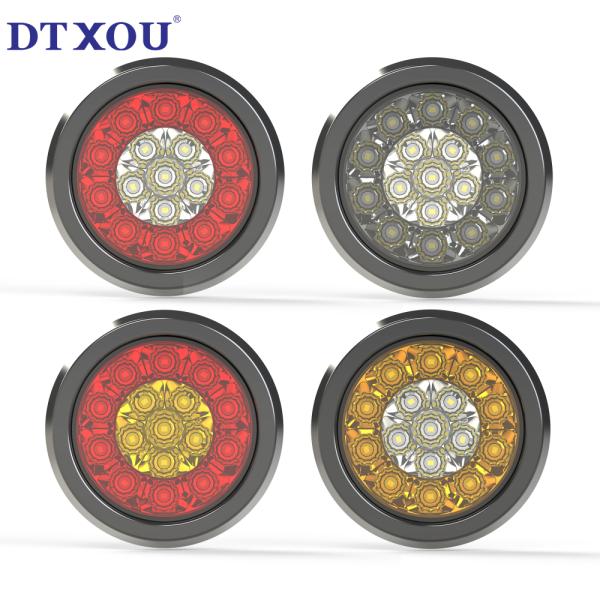E-MARK DOT Approved 24V LED Truck Light Universal Round Tail Light for Reverse Back up
