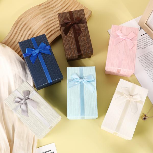 Rectangular Gift Box With Lid And Simple Bow Decoration Paper Box Manufacturers Wholesale