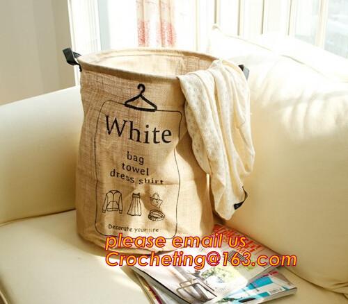 Jute Dirty clothes basket Foldable Dirty Clothes Washing Laundry Basket, Picnic Basket, Clothes Jute Basket, Food Storag