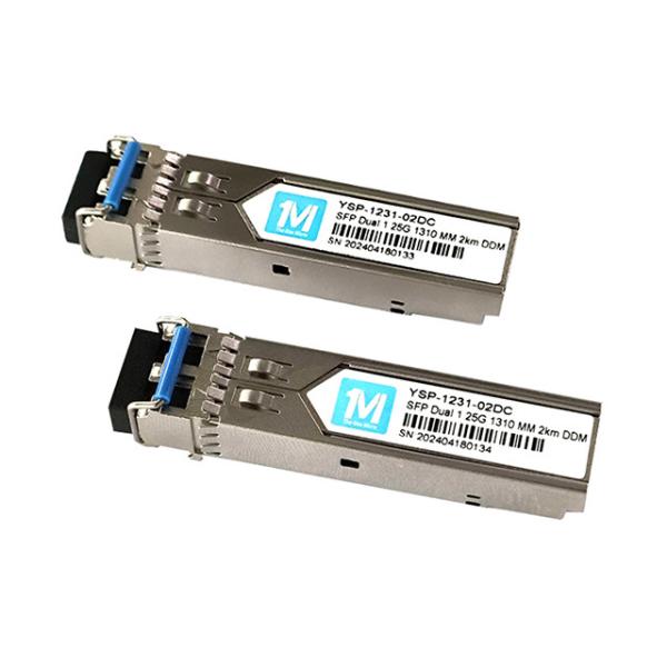 Fiber Optic Transceivers 1.25G Duplex 1310nm LC Connector DDM 1000BASE MMF/SMF Pluggable SFP Transceiver for 2km Distance