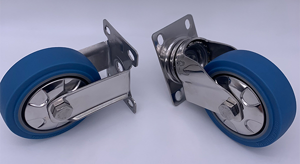 5 Inch TPR Rubber Rigid Stainless Steel Caster Wheels