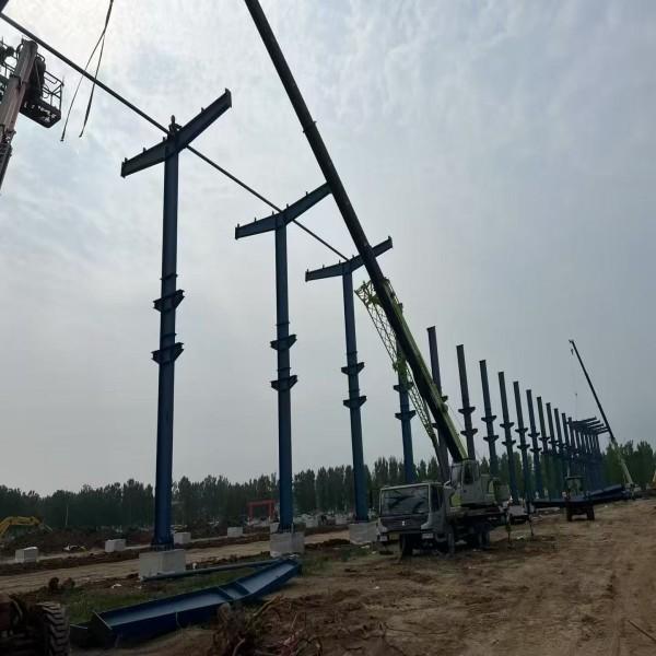 Custom Steel Structure Hangar with C Z Purlins Sandwich Panel Roof
