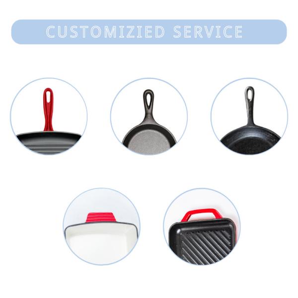 12 дюймов литого железа Skillet лотка лоток картофеля фри литого железа не покрытый эмалью ручкой