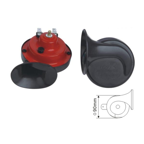 EST1001 12V/24V Snail Shape Car Horn Loud Truck Electric Vehicle Horn 100-115DB Dia 90mm 3.7A