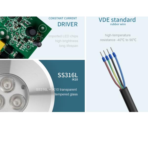 Низшее напряжение под водой привело утверждение Rohs Ce внешним управлением цвета светов 5W RGB пруда