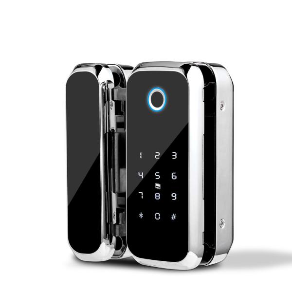 TTLock BT ou WIFI Wireless App Digital Electronic Biometric Fingerprint Glass Door Lock para escritório
