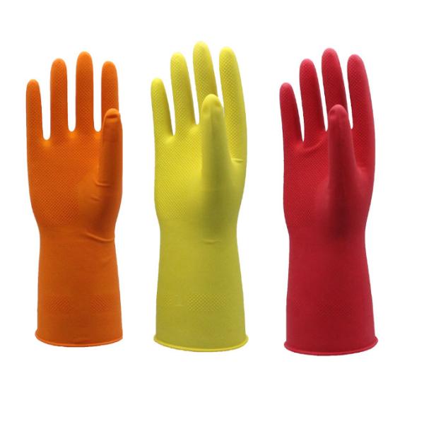 Окунутые выровнянные стадом домочадца перчаток латекса перчатки резинового очищая многоразовые