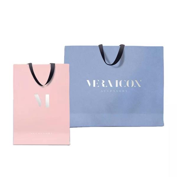 Customized Logo Printed Gift Carrier Bags Personalized Glossy Lamination