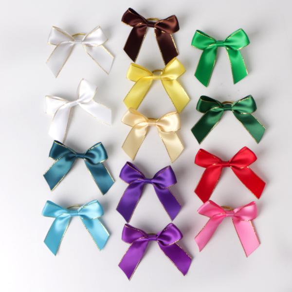 100% Polyester Small Mini Ribbon Bow for Customized Underwear Decoration Custom Sizes