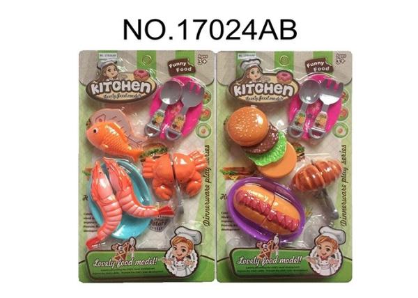 Educational Funny Childrens Toy Kitchen Sets for Food Cooking Cutting