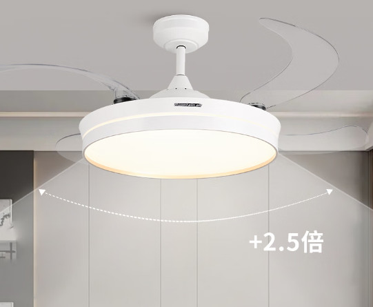 6-Speed DC Motor Retractable Ceiling Fan with Light