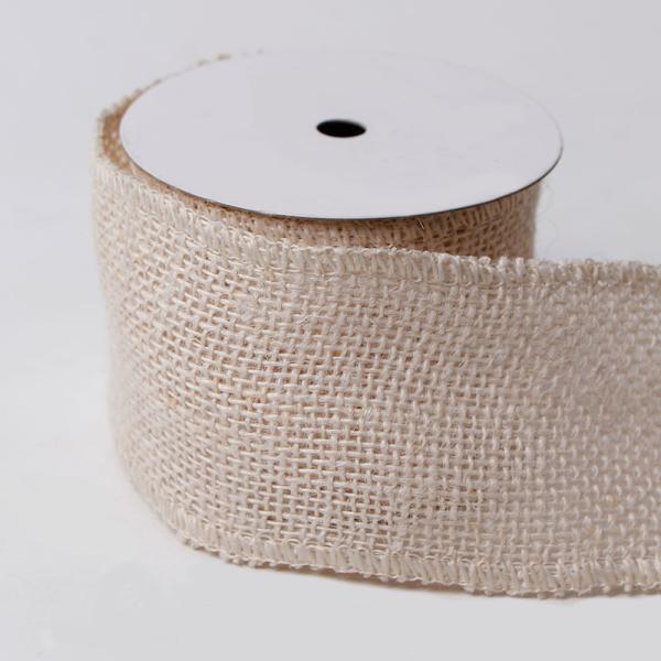 63mm Red Wire Burlap Ribbon for Christmas Party Decorations and Favors