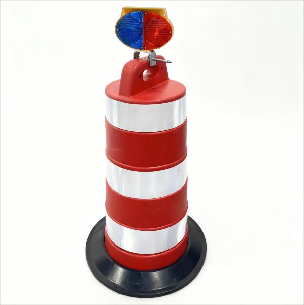 ROADSAFE Heavy Duty 90cm Plastic Traffic Drum with Enhanced Safety for Roadway Use