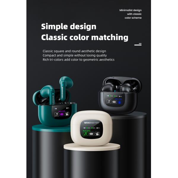 Monster XKT20 Work Time 18H Chip 6973D8 Monster TWS Earbuds Waterproof IPX4