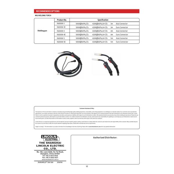 GMAW/FCAW welding machine; Heavy duty MIG/MAG Lincoln welding Machine; Rectifier TIG Welding Machine DURAWELD 350