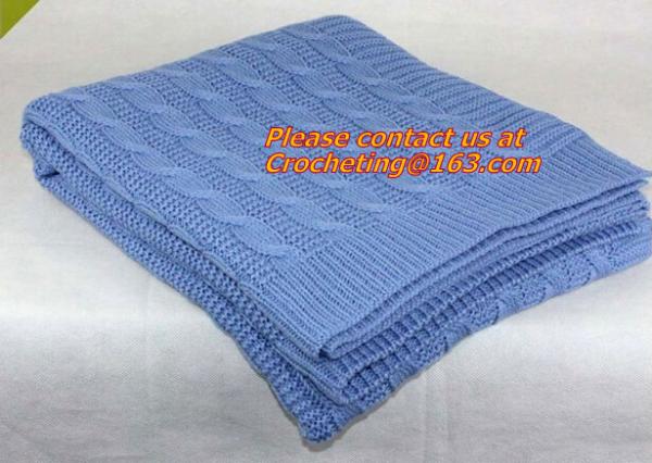 Portable Plain Cable Knit Sofa Blanket Thin 100 Cotton Blanket, blanket, carpet, rugs