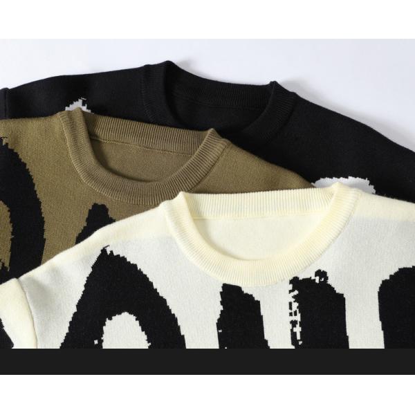 Men's Thickened Sweater in Large Letter Design Perfect for Winter Fashion and Comfort