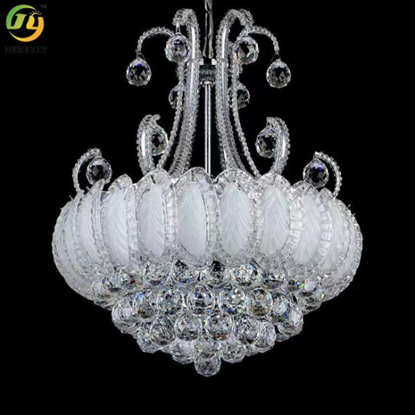 LED Gold K9 Crystal Hanging Ceiling Light Modern Round Crystal Chandeliers