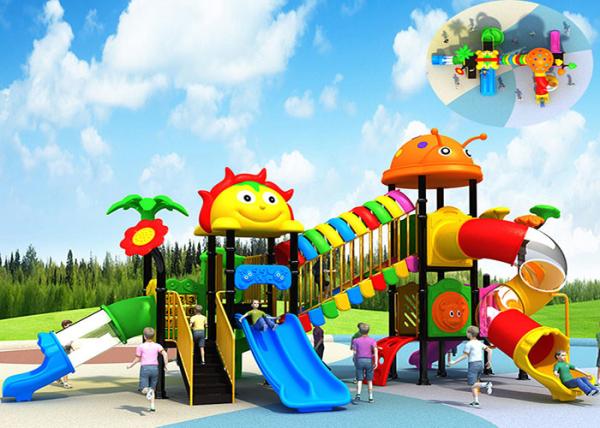 Multifunction Kids Plastic Playground Equipment Three Lane Tube Slide For Parks