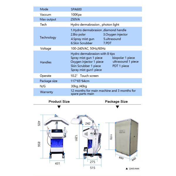 Hydra Dermabrasion Skin Beauty Machine H2O2 Oxygen Therapy Facial Equipment
