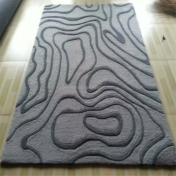 Acrylic Round Area Rug Hand Tufted Carpet with 12mm Pile Height and Excellent