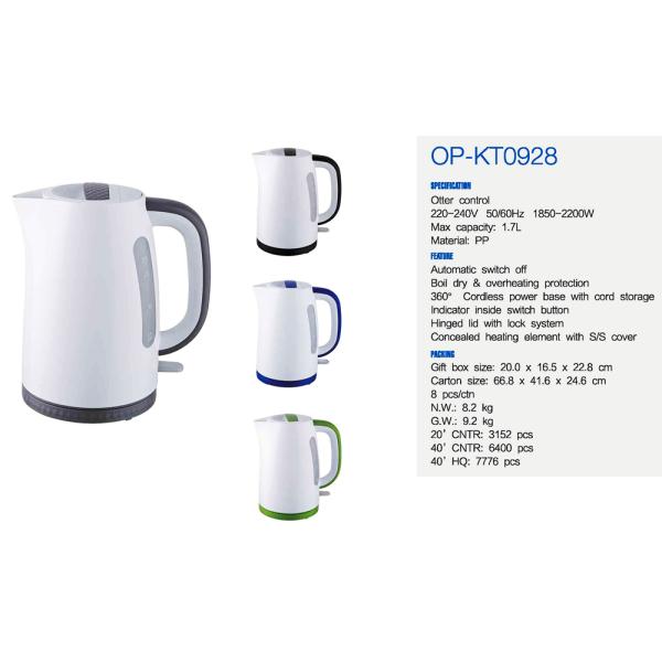 Auto Shut-off Electric Water Kettle with Fast Heating Speed and Electric Power Source