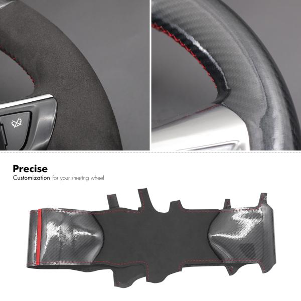 Modern Style DIY Hand Stitched Carbon Fiber Suede Stripe Steering Wheel Cover for Opel Adam 2012-2020