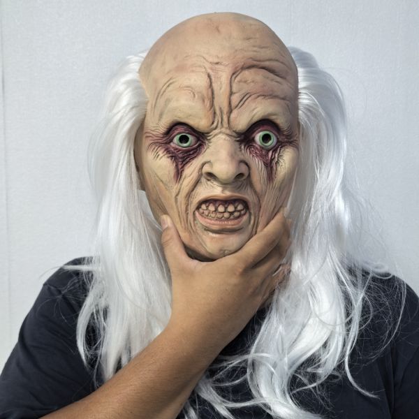 Latex Material Creepy Mask for Halloween Events - One Size Fit Most Scary Mask for Horror Themed Parties