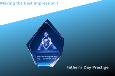 blank crystal prestige award/3D crystal trophy/father's day gift/blank crystal prestige