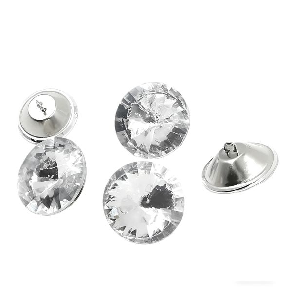 Sofa Cushioned Backrest Decorative Sofa Crystal Buttons Chair Glass Rhinestone Buttons Headboard Sofa Sewing DIY Decorations