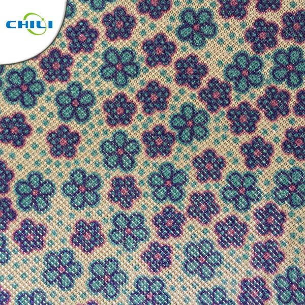 Shinnning Synthetic Leather Fabric Floral 0.7±0.1mm Thickness Precision Cutting