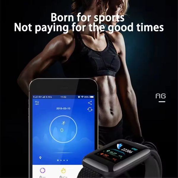Eraysun 2025 Cheap Relojes Smart Watch Fashion Sport Fitness Waterproof Touch Screen BT 4.0 Heart Rate 116 Plus Smart Watches